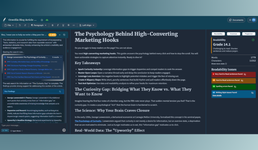 Orwellix Review 2026: Is It a Good AI Writing Tool for Writers, Bloggers, and Content Publishers? 1 Orwellix Assistant